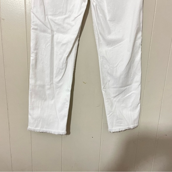 7 For All Mankind High Waist Cropped Straight White Jeans Size 29 - Picture 8 of 12